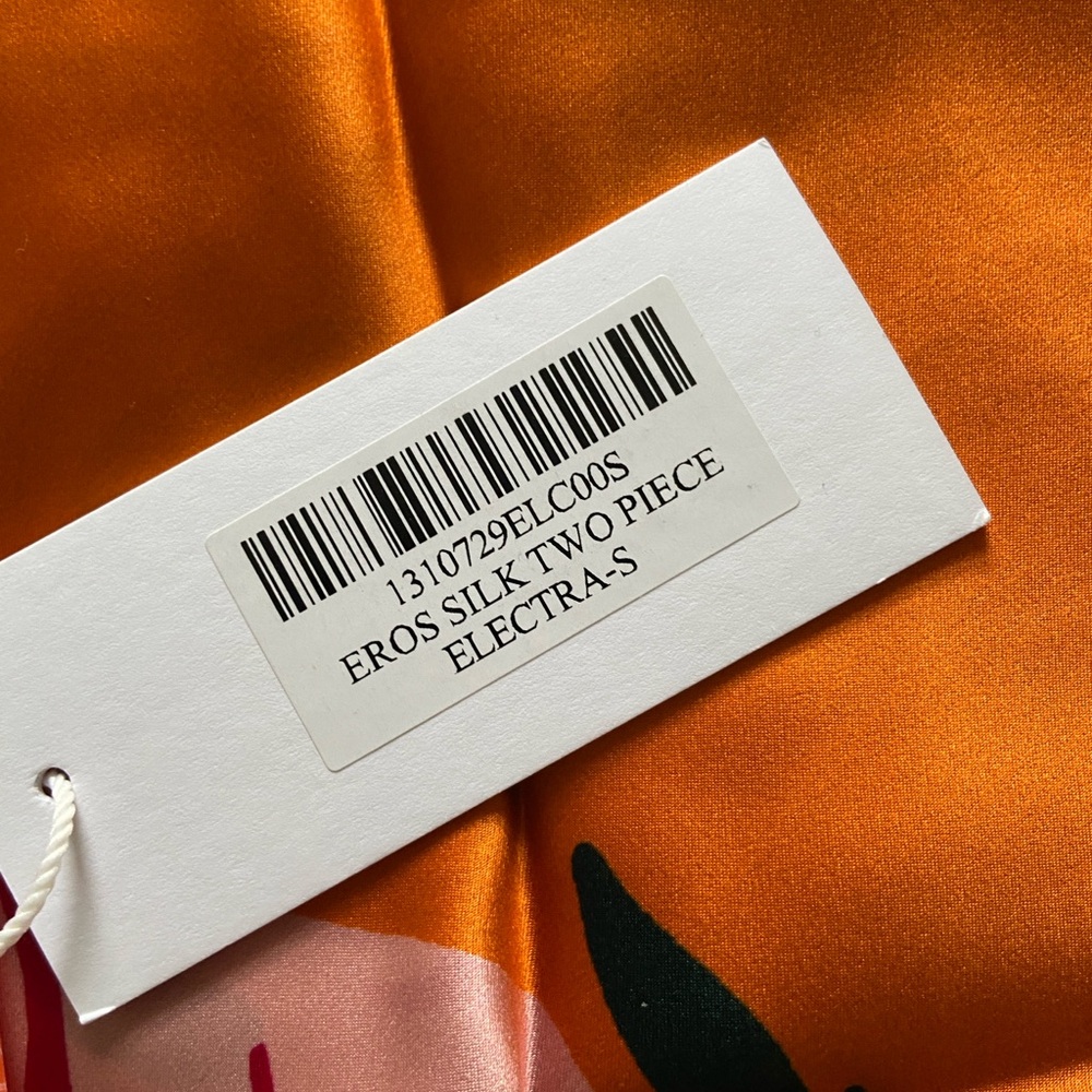 Reformation Elektra Eros Orange 100% silk set NWT - Picture 13 of 13